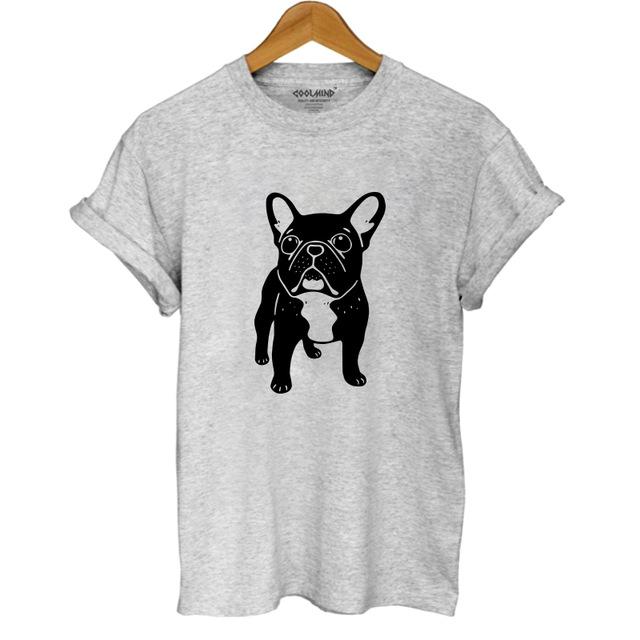 Woman's Gray Frenchie (French Bulldog) T-Shirt